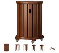 Lot de 4 tabourets gigognes empilables en bois, petites tables d'appoint polyvalentes pour salon, chambre, balcon, design compact pour usage multiple