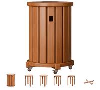 Lot de 4 tabourets gigognes empilables en bois, petites tables d'appoint polyvalentes pour salon, chambre, balcon, design compact pour usage multiple