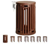 Lot de 4 tabourets gigognes empilables en bois, petites tables d'appoint polyvalentes pour salon, chambre, balcon, design compact pour usage multiple