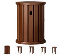 Lot de 4 tabourets gigognes empilables en bois, petites tables d'appoint polyvalentes pour salon, chambre, balcon, design compact pour usage multiple