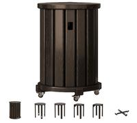 Lot de 4 tabourets gigognes empilables en bois, petites tables d'appoint polyvalentes pour salon, chambre, balcon, design compact pour usage multiple