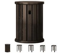 Lot de 4 tabourets gigognes empilables en bois, petites tables d'appoint polyvalentes pour salon, chambre, balcon, design compact pour usage multiple