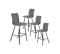Lot de 4 Tabourets Gris Anthracite Hauteur H76cm - LAGOS -