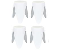 Lot de 4 Tabourets Légers Empilables en Plastique - Blanc - D 30 x H 46 cm - Gain de place