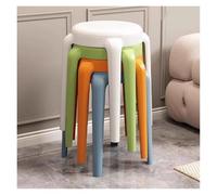 Lot de 4 tabourets Ronds empilables en Plastique, chaises Portables sans Dossier pour Salle à Manger, Salle de Classe, Salon et étudiants (Style 2)