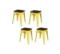 - Lot de 4 tabourets vintage Liv H46 cm - Jaune
