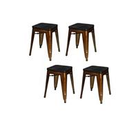 - Lot de 4 tabourets vintage Liv H46 cm - Métal doré