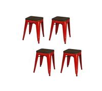 - Lot de 4 tabourets vintage Liv H46 cm - Rouge