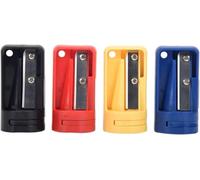 Lot de 4 taille-crayons de charpentier multicolores - Taille-crayons manuels pour crayons de charpentier plats - Outil portable pour taille-crayons