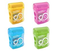 Lot de 4 taille-crayons manuels 2 en 1 à double trous pour enfants, adultes, étudiants, classe, maison, entreprise (couleur aléatoire)