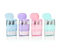 Lot de 4 taille-crayons manuels avec gomme, taille-crayon multicolore à double trou avec gomme, fournitures amusantes pour la rentrée scolaire, récompenses en classe et cadeaux de fête d'anniversaire