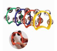 Lot de 4 tambourins portables à double rangée portables montables et légers en demi-lune pour musiciens, chanteurs et groupes