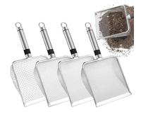 Lot de 4 tamis de jardinage - Outils avec poignée pour compost, aménagement paysager et trouver la plage | Parfait pour le rockhounding, les bonsaïs ou l'entretien du jardin