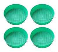 Lot de 4 tamis de sol de jardin | Tamis de rempotage en plastique PP avec trous de drainage pour séparer les roches et le compost | Pour outil de jardinage vert et noir (vert émeraude)