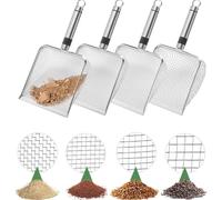 Lot de 4 tamis de terre pour jardinage - Tamis de jardin en acier inoxydable avec poignée, filtration efficace | Filet portable de 2/2,8/3,8/5 mm, poignée confortable pour classer le compost, Tie