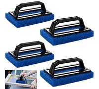 Lot de 4 tampons à récurer pour sérigraphie avec cadre en maille bleue et poignée noire pour dégraisser les sérigraphier les écrans bleus