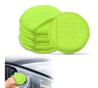 Lot de 4 tampons applicateurs de Cire en Microfibre VLYX - Outils de Polissage et de lustrage Double Face Ultra-Doux avec Design Ergonomique pour Le Nettoyage de Votre Voiture (Vert)