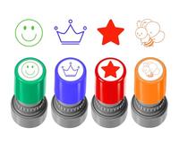 Lot de 4 tampons auto-encreurs pour enseignants, encouragement des enfants, évaluation, récompense, motivation, dessin animé, sceau d'encouragement