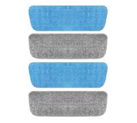 Lot de 4 tampons de nettoyage réutilisables en microfibre pour balai vaporisateur de 13 à 15 pouces, recharges de rechange pour nettoyage humide et sec, tampons de nettoyage des sols (bleu et gris)