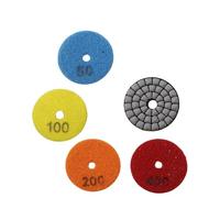Lot de 4 tampons de polissage humides/secs de 50 mm pour carreaux de granit, de marbre et de pierre avec grain 50#/100#/200#/400#, San-flexible lié à la résine (4 pièces grain 100)