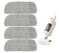 Lot de 4 tampons de rechange pour nettoyeur vapeur, 32 x 15 cm, réutilisables, en microfibre, avec design de boucle magique, pour un nettoyage en profondeur des pores dans la cuisine (4 pièces, gris)
