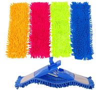 Lot de 4 tampons de recharge pour vadrouille en chenille, 4 couleurs, 40x12 cm