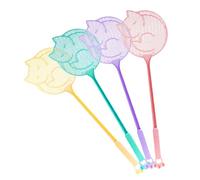 Lot de 4 tapettes à mouches manuelles pour intérieur et extérieur avec manche long