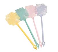 Lot de 4 tapettes à Mouches - Raquette Fly Swat, Manche pour tapette à Mouches, pour intérieur et extérieur, avec Manche Long