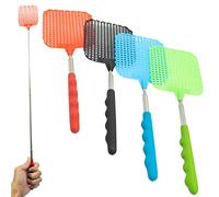Lot de 4 tapettes à mouches télescopiques extensibles - Pour moustiques, mouches et insectes