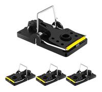 Lot de 4 Tapettes à Souris Hygiénique - Piege à Rat Reutilisable avec Plateau d'Appat