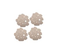 MSV Lot de 4 Tapis antiderapants de Douche ou Baignoire PVC Galets 12x13cm Beige