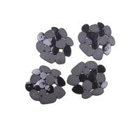 MSV Lot de 4 Tapis antiderapants de Douche ou Baignoire PVC Galets 12x13cm Noir
