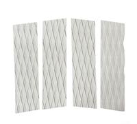 Lot de 4 tapis antidérapants pour planche de surf - Design nervuré pour une meilleure prise en main et résistance à l'eau sur toutes les planches (blanc)