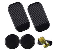Lot de 4 tapis antidérapants pour tableau de bord de voiture, en silicone, avec une forte adhérence, pour décoration de voiture, lunettes, téléphone portable (rond, rectangulaire)