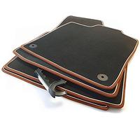 Lot de 4 Tapis Auto en Velours de Qualité Supérieure pour ID4 ID.4 - Intérieur Marron et Blanc