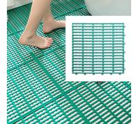 Lot de 4 tapis de cabine de douche en caoutchouc antidérapant à découper pour salle de bain, bar, garage, maison, piscine, entrée, blanc riz