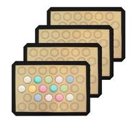 Lot de 4 tapis de cuisson antiadhésifs en silicone for macarons, résistants à la chaleur