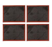 Lot de 4 tapis de cuisson en silicone avec trous de vapeur en maille, doublure à pâtisserie perforée pour éclairs et macarons, tapis de pâte en fibre de verre anti-adhésif pour pizza, pain, et