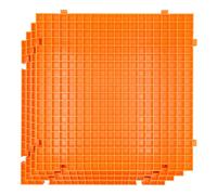 Lot de 4 tapis de découpe pour vitrail, grille en plastique à fond solide, outils et fournitures pour vitrail, orange