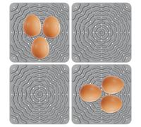 Lot de 4 tapis de nidification en silicone pour poulet, profil visuel neutre noir, gris, 30,5 x 30,5 cm + 4 pièces, matériau en caoutchouc synthétique lavable - pour ponte de canard et couveuse