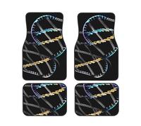 Lot de 4 tapis de protection de sol de voiture avec impression de photos DNA Chain - Antidérapants et imperméables