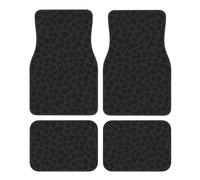 Lot de 4 tapis de sol antidérapants pour voiture Motif léopard Noir