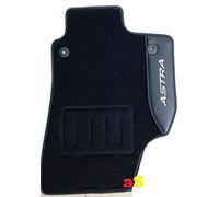 Lot de 4 Tapis de Sol Auto sur Mesure pour O pel Astra H modèles de 2004 à 2010 avec 2 Inscriptions sur Cuir et Boutons de Fixation