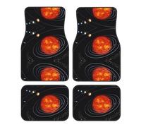Lot de 4 tapis de sol de voiture à motif galaxie avec système solaire - Élégant tapis d'intérieur automobile - Ajustement universel pour SUV, berline, camion