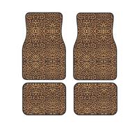 Lot de 4 tapis de sol de voiture à motif léopard pour voiture avant et arrière - Protection robuste