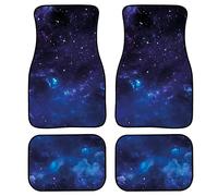 Lot de 4 tapis de sol de voiture, bleu ciel étoilé, intérieur avant et arrière, imprimé universel, rectangulaire, en néoprène