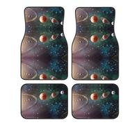 Lot de 4 tapis de sol de voiture élégants - Accessoires universels pour SUV, berline, camion - Motif planète et espace solaire