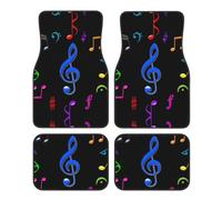 Lot de 4 tapis de sol de voiture élégants - Accessoires universels pour SUV, berline, camion - Musique pentatonique colorée - Motif imprimé complet