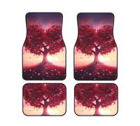 Lot de 4 tapis de sol de voiture imperméables à ajustement universel pour homme et femme, beau cœur, arbre d'amour, protection contre les intempéries, doublure de sol robuste pour voitures, SUV et