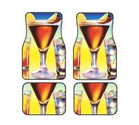 Lot de 4 tapis de sol de voiture imperméables et universels pour homme et femme Always Happy Hour - Protection contre les intempéries - Revêtement de sol robuste pour voitures, SUV et camions